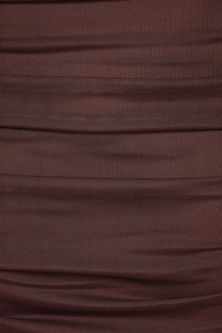 Ruched Mesh Maxi Skirt Dark Ruby large