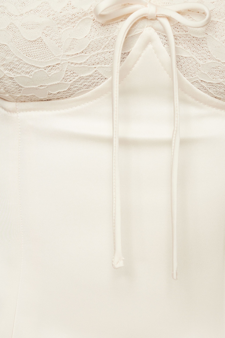 Marine Lace Satin Bustier Sea Salt Off-White large