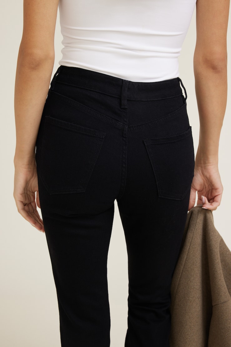 Goldie Stretch High Rise Skinny Leg Jeans Dark Black / Noir large