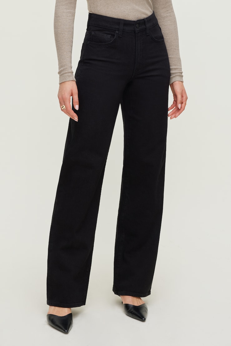 Heidi High Rise Wide Leg Jeans Dark Black large