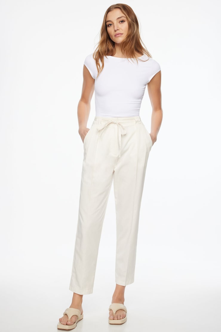 Belted Straight Leg Pants
