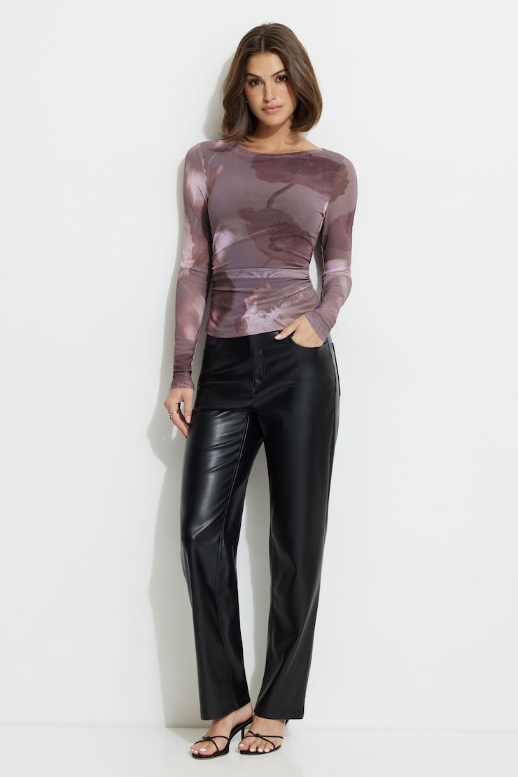 Stella Mesh Long Sleeve Top Pink | Dynamite