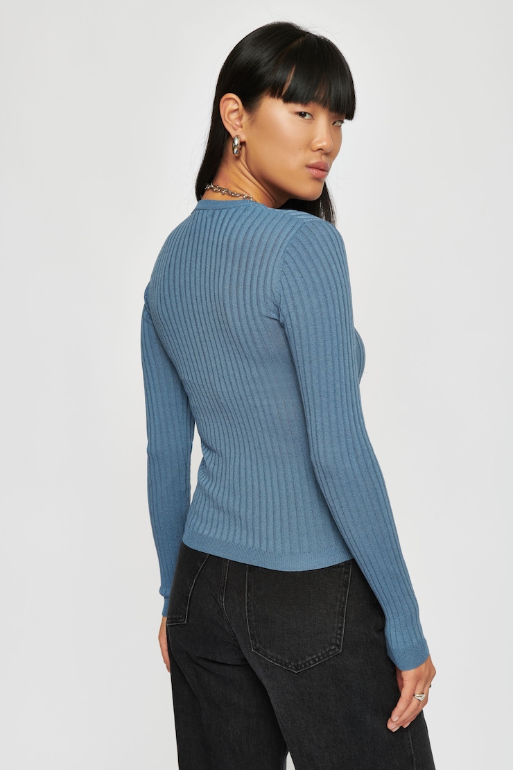 Long Sleeve Crew Neck Sweater Captain Blue large