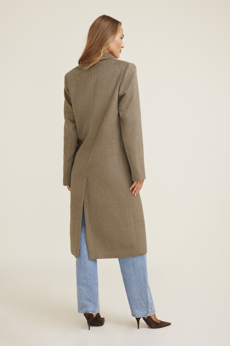 Oversized Double Breasted Wool Coat Brown | Dynamite