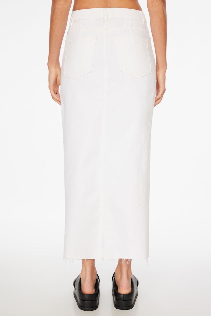 Jupe maxi en denim Blanc éclatant large