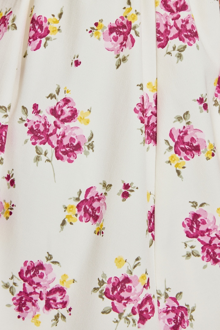 Plunge V-Neck Romper Dress, Pink/Yellow Floral, large