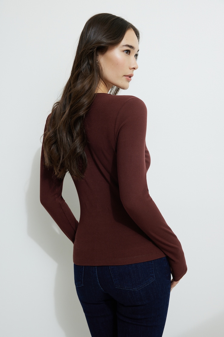 Renae Ribbed Flyaway Cardigan Dark Ruby large