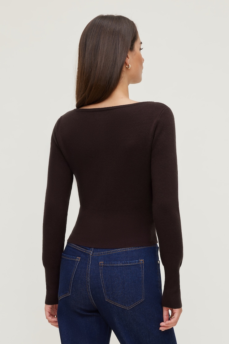 Sara Ribbed Cinch Hem Cardigan