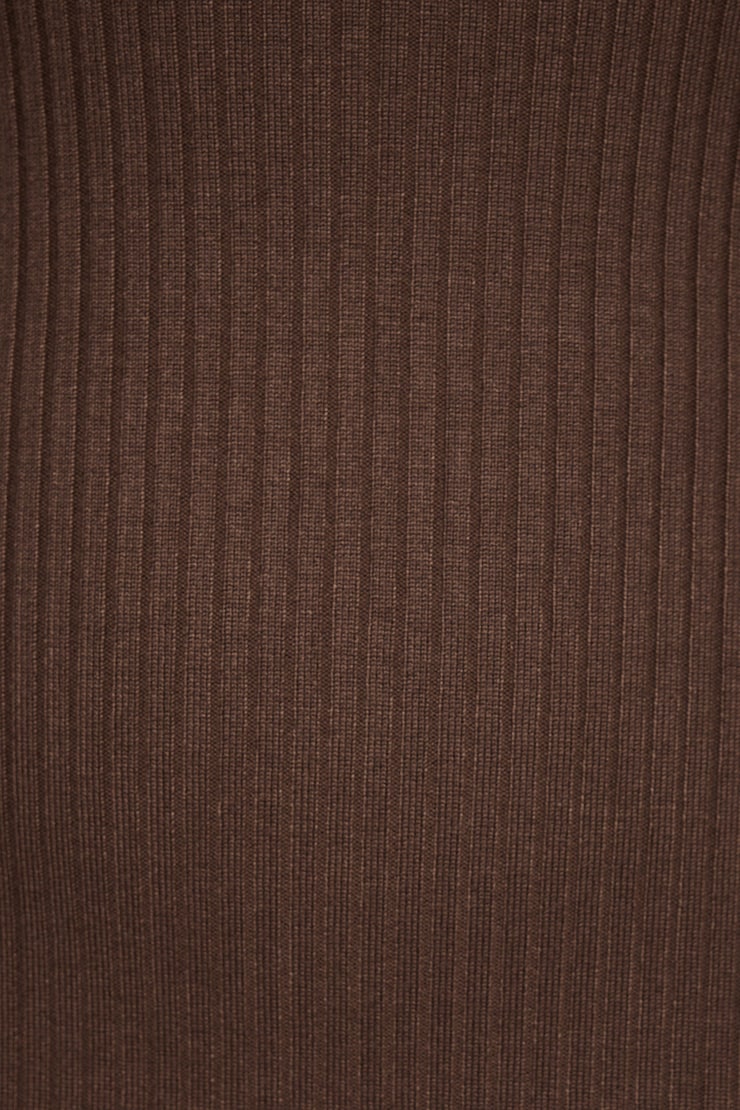 Keyhole Cutout Midi Dress Shopping Bag Brown large
