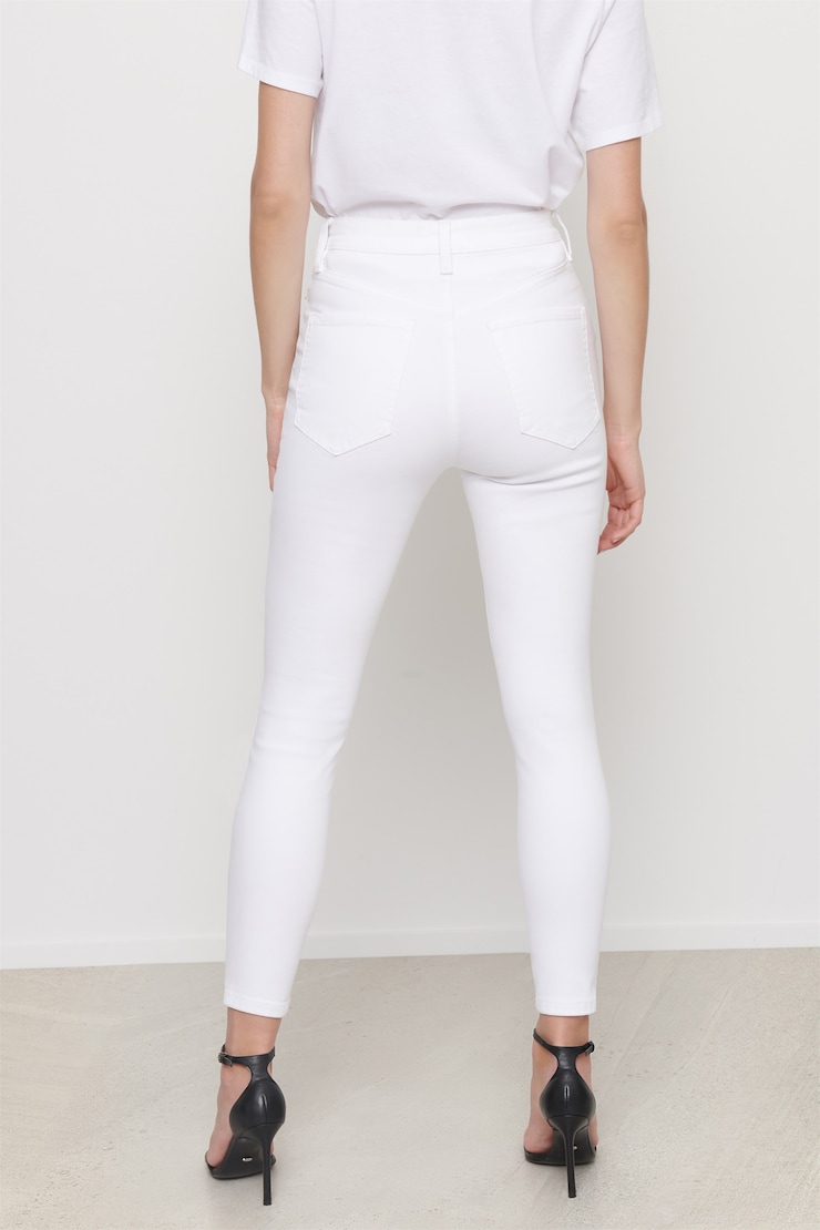 Kate Ultra High Waist White Ankle Jeans Bright White large