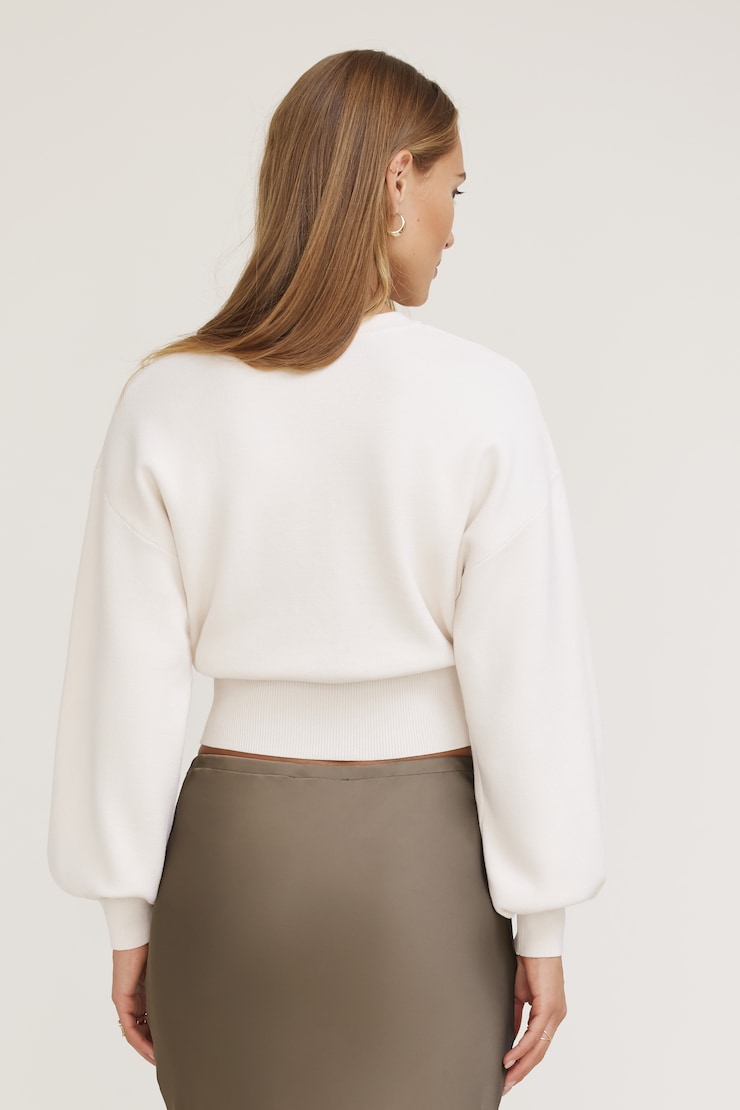 Balloon Sleeve Sweater Sea Salt Off White large