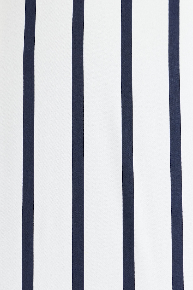 Frida Satin Oversized Shirt Navy & White Stripe large