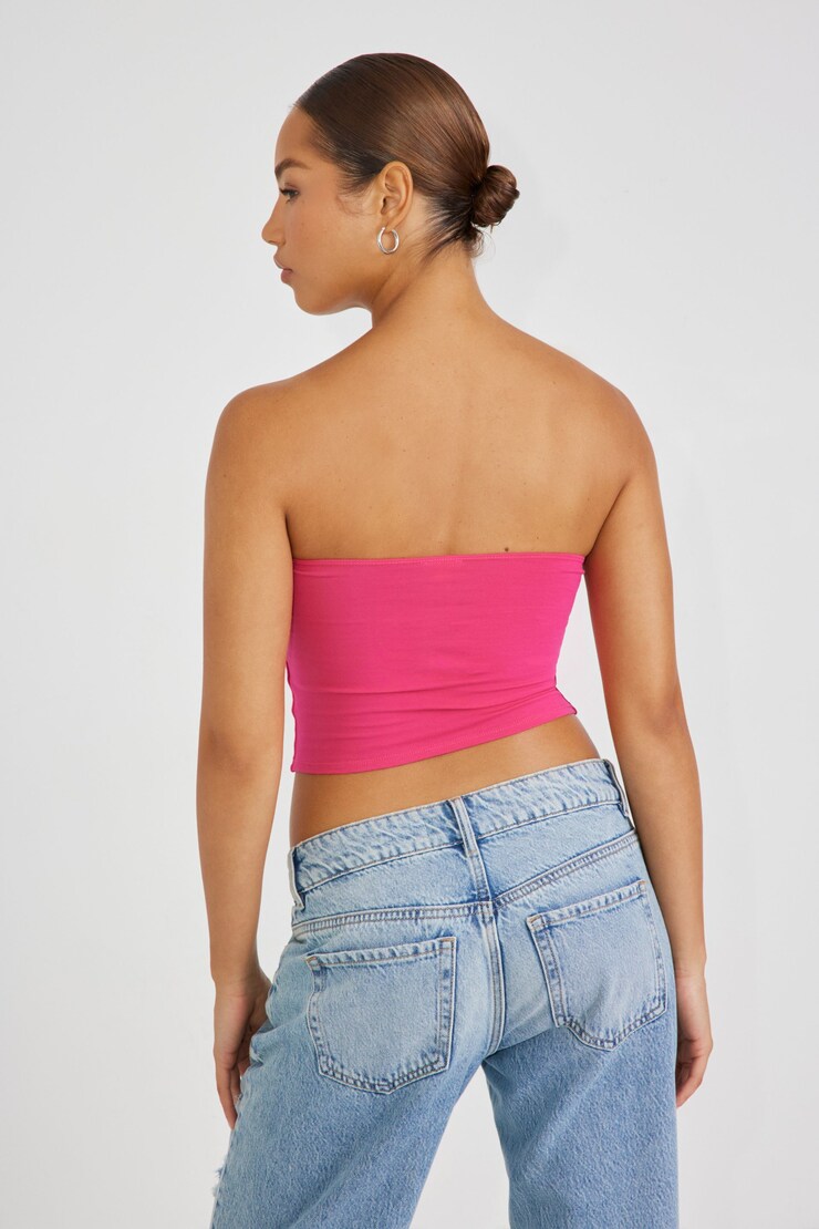 Tasia Tube Top, Peacock Pink, large