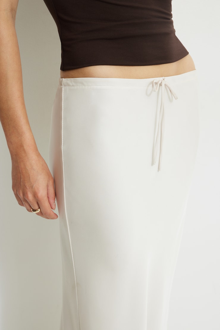 Cary Satin Slip Maxi Skirt Polished Pearl large