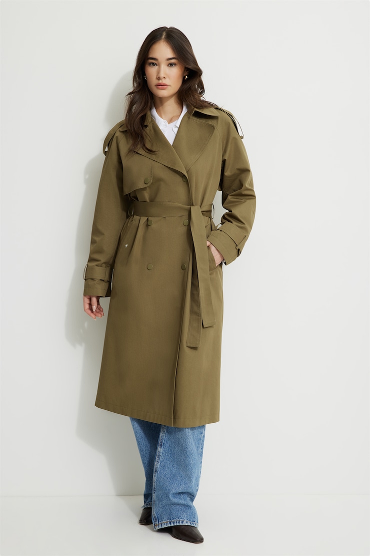 Twill Trench Coat KHAKI | Dynamite