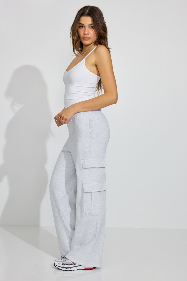 UltraFleece Baggy Cargo Sweatpants, Spring Grey Mix, large