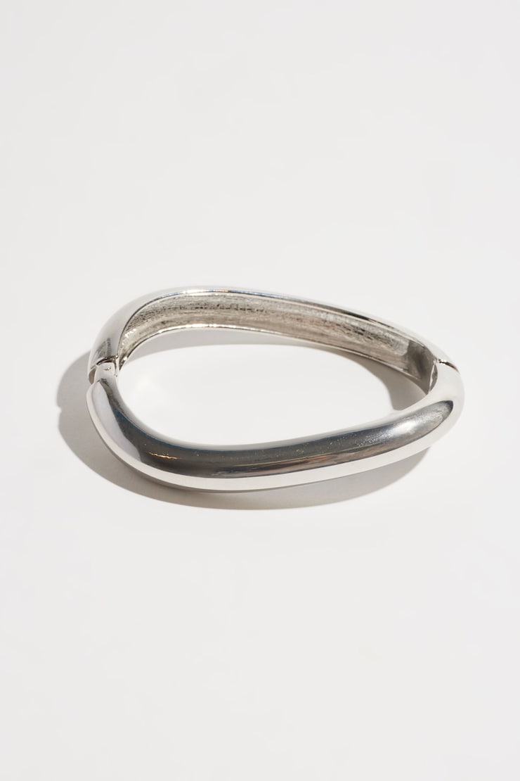 Wavy Bangle Bracelet Silver large