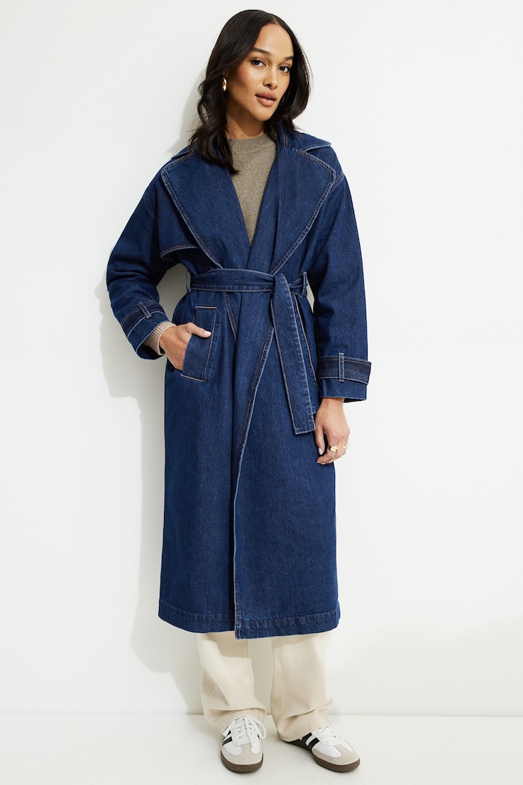 Denim Trench Coat Indigo/Dark large