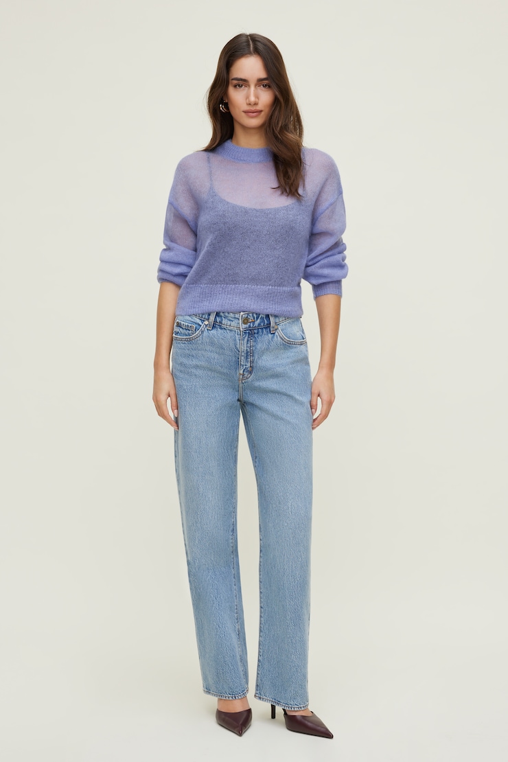 Premium Mohair Balloon Sleeve Sweater PURPLE | Dynamite