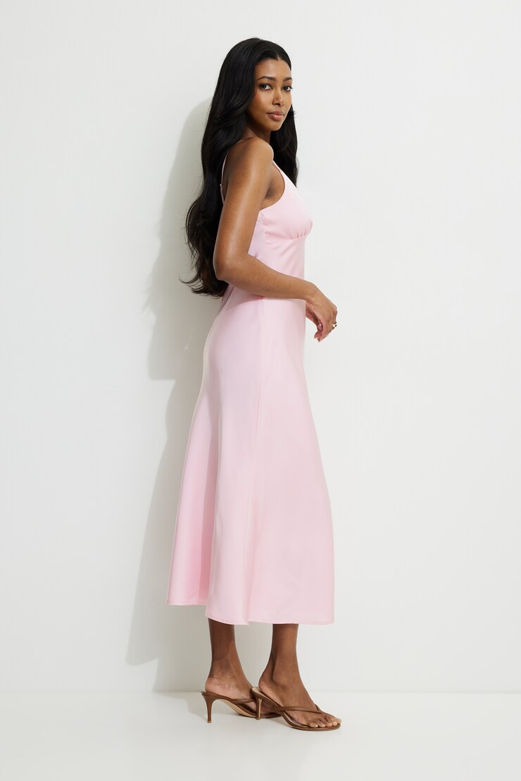 Sage Satin Midi Dress Fairy Tale Pink large