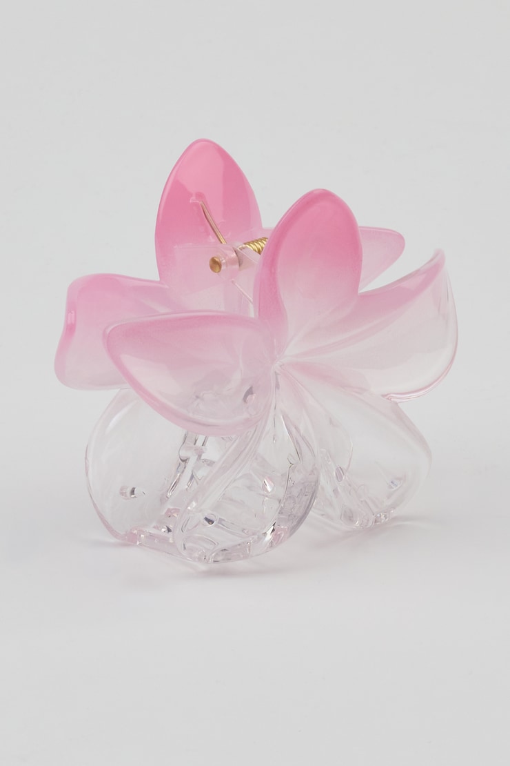 Flower Hair Claw, Pop It Pink/Clear, large