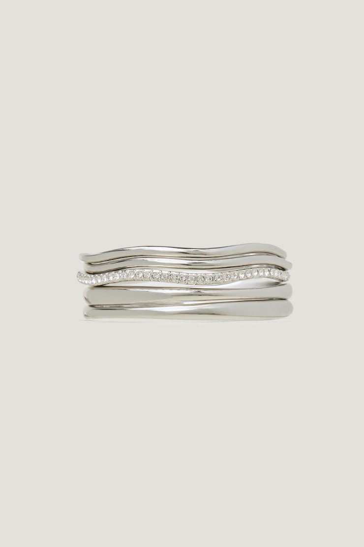 5 Pack Gem Bangles Silver large