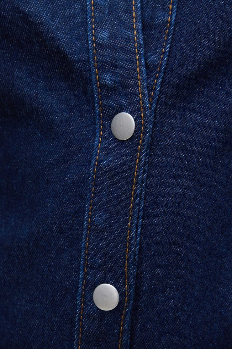 Cinched Stretch Denim Shirt