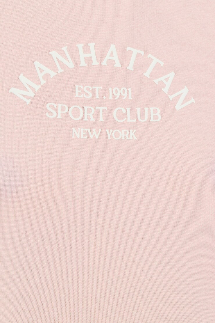 Stormi Tee, Chalk Pink with "Manhatten" Art, large