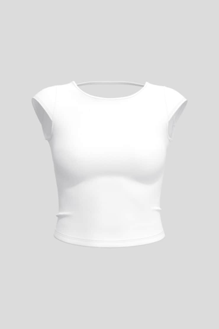 Talia Open Back Tee, Bright White, large