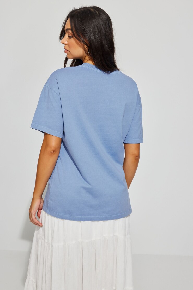 Ex Boyfriend Tee, Washed Blue Skies with "Malibu" Art, large