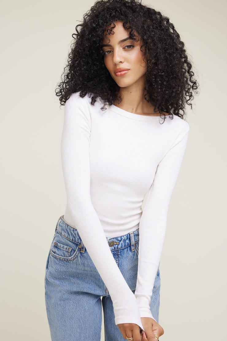 Nola Ribbed Long Sleeve T Shirt