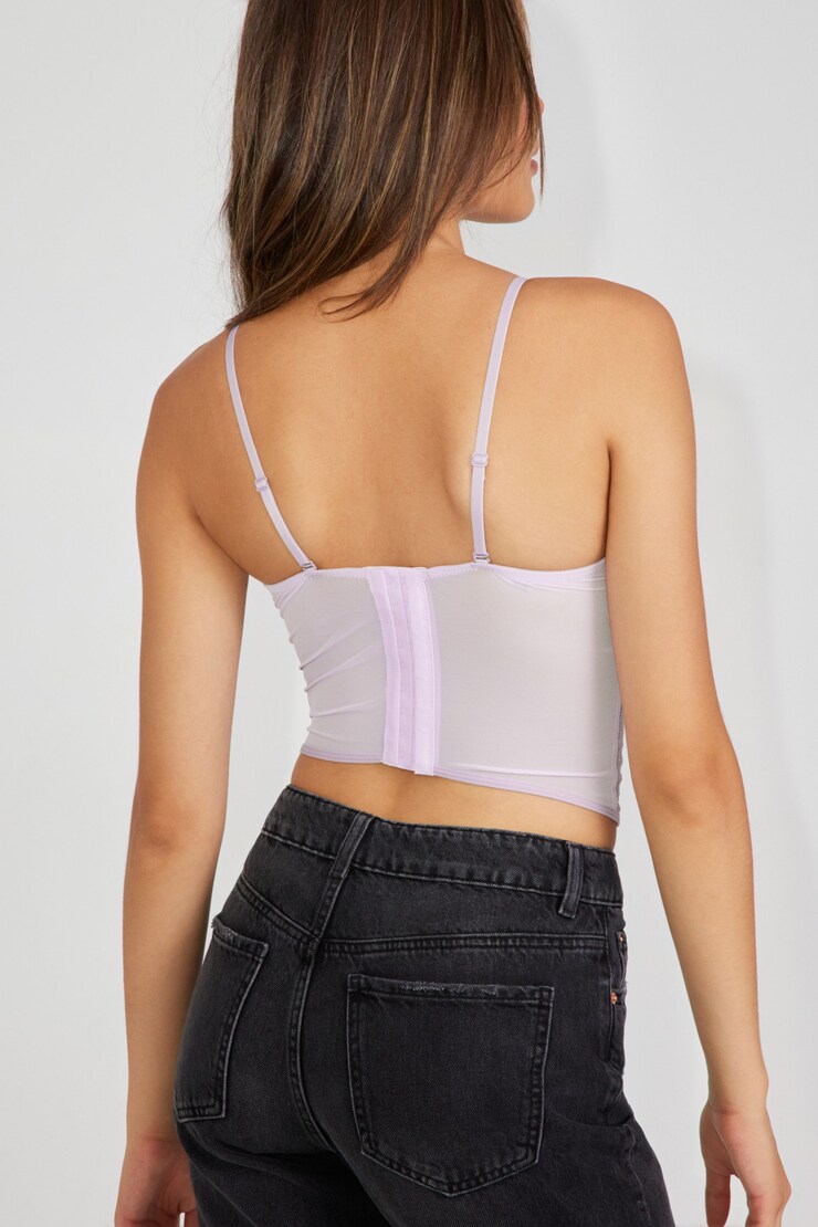 Chrishell Lace Mesh Bustier sandbox copy uk, Wisteria/Pastel Lilac, large