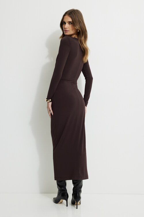 brown dress trousers ladies Italian-style Chocolate Brown Pants with Black Belt main image 0