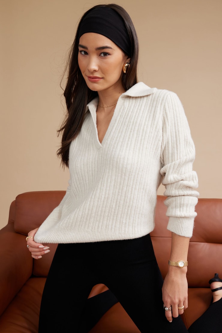 Heavenlyarn™ Polo Sweater Rainy Day large