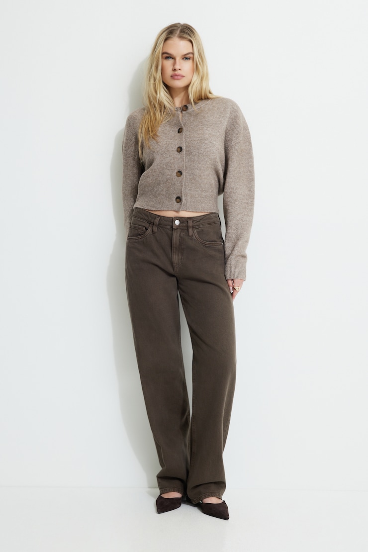 Heavenlyarn™ Catherine Crewneck Cardigan Chalet Brown Melange large