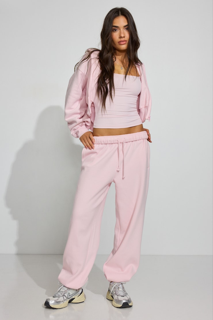 UltraFleece Boyfriend Sweatpants, Light Pink, large