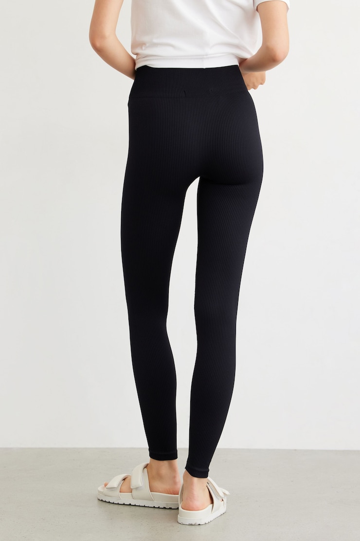 Bloor Seamless Rib Leggings Jet Black large