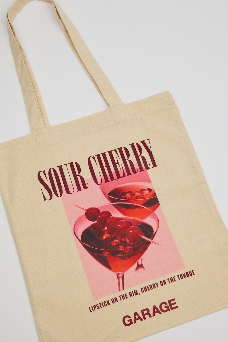 Garage Reusable Tote Bag, Sour Cherry, large