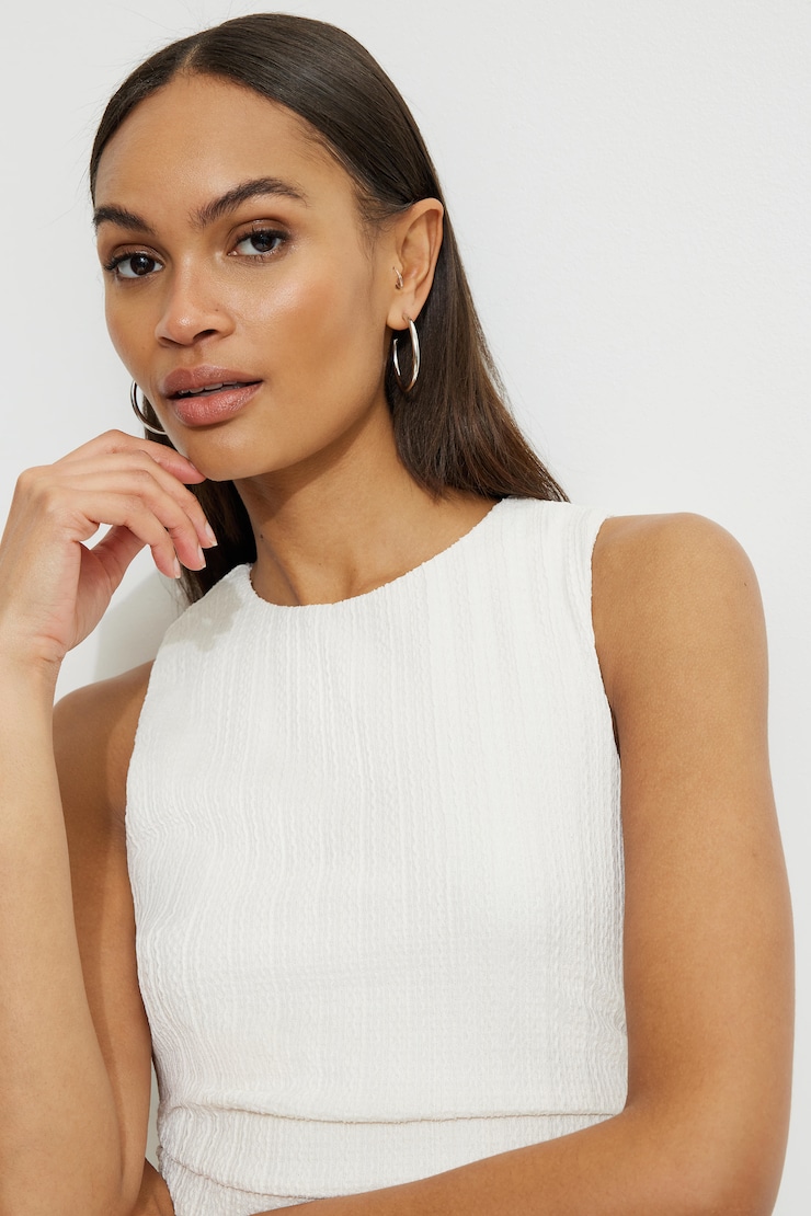 Shirred Textured Maxi Dress