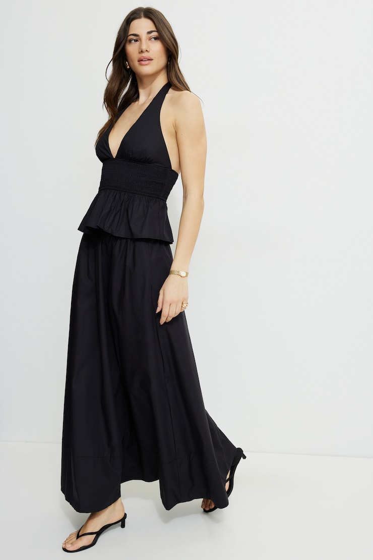 Poplin Halter Top Jet Black large