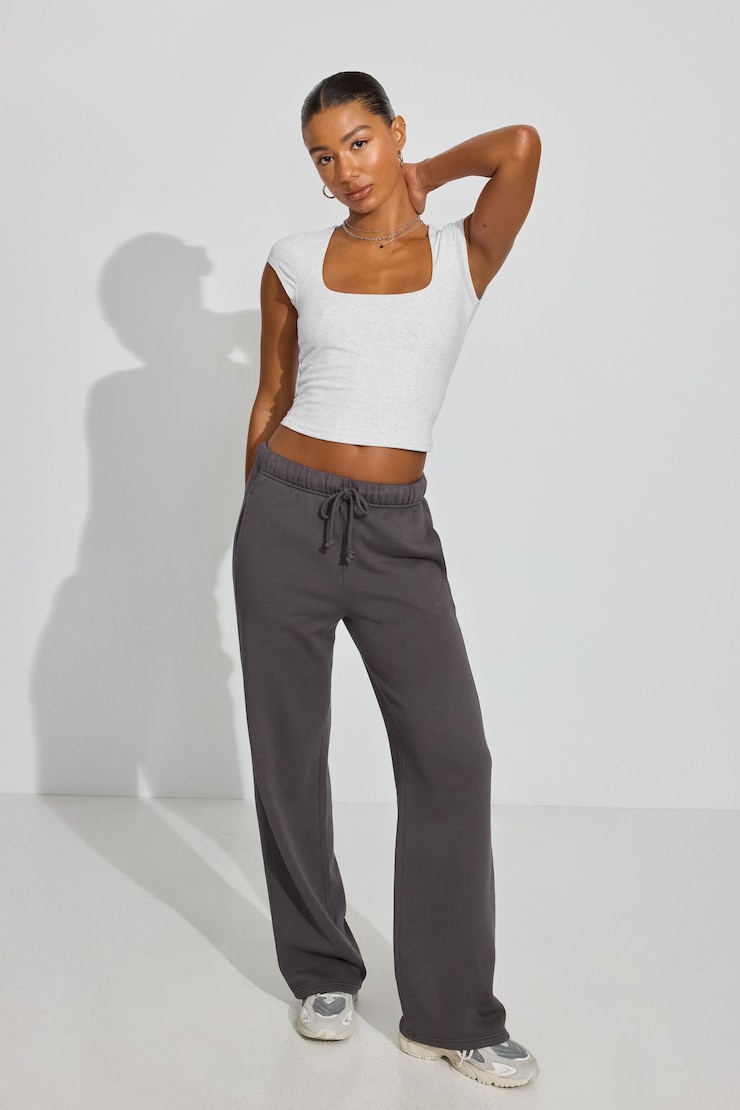 Portia Square Neckline T Shirt, Spring Grey Mix, large