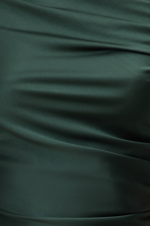 slim fit dress slacks Baltic Born Womens Krystal Satin Wrap Gown | Winter Green main image 1