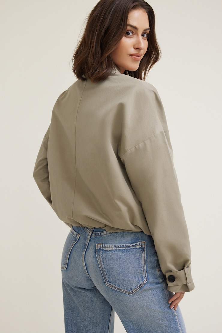 Asymmetric Short Trench Coat