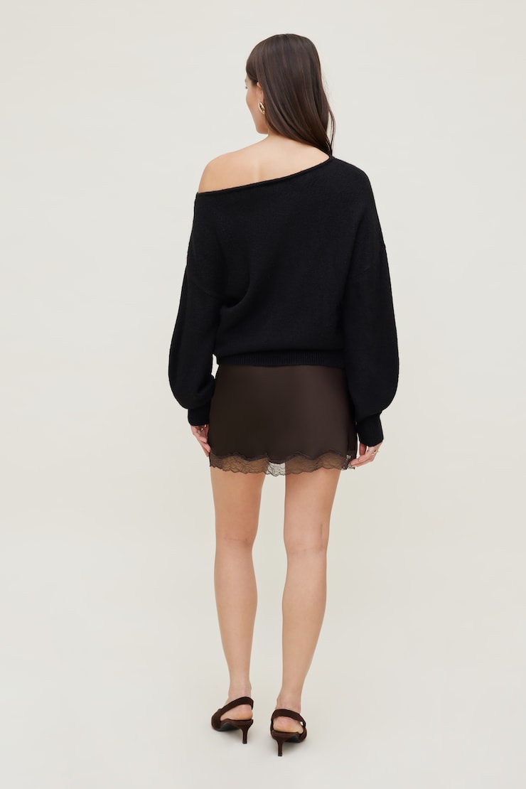 Lola Off Shoulder Sweater Jet Black large