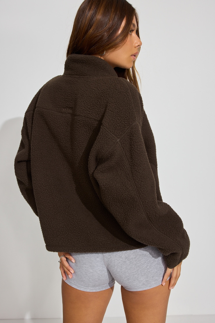 Blouson en molleton sherpa à fermeture éclair complète