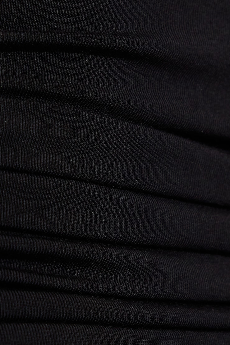 Ruched Drop Waist Romper Dress, Jet Black, large