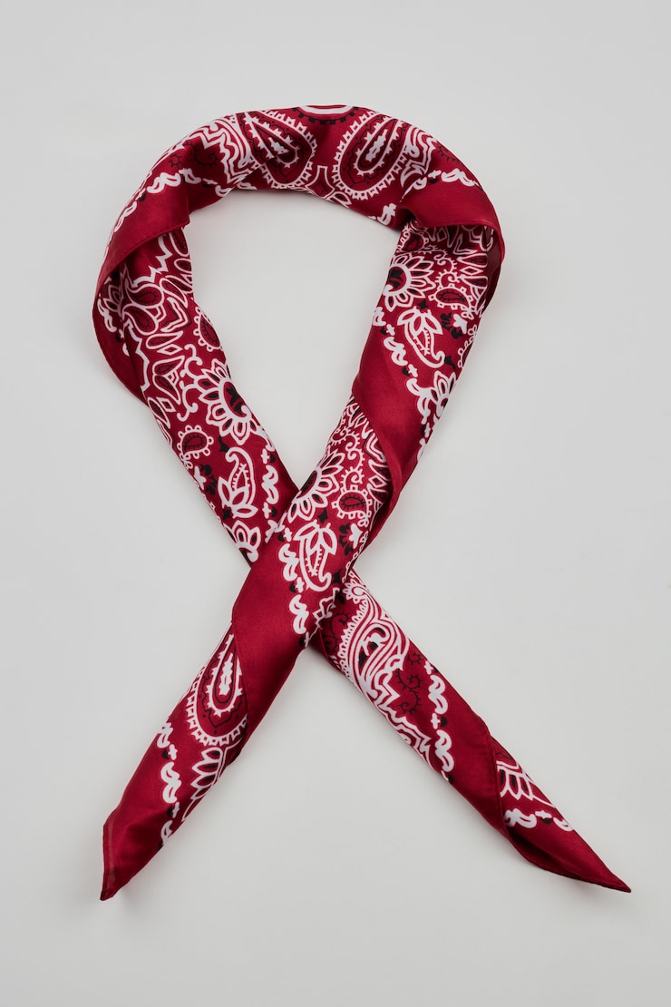 Serafina Scarf, Red Bandana Print, large