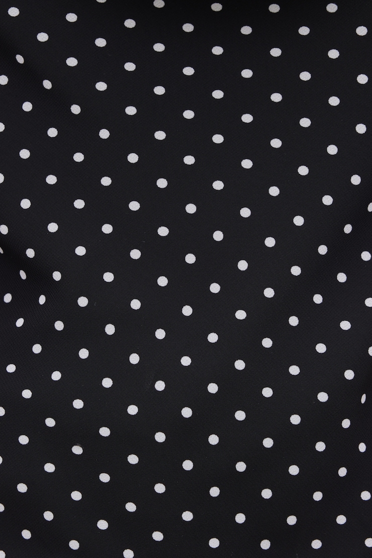 Polka Dot Halter Blouse Black w/ White Dots large