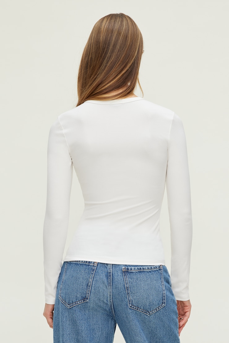 Rumi Long Sleeve T Shirt Sea Salt Off White large