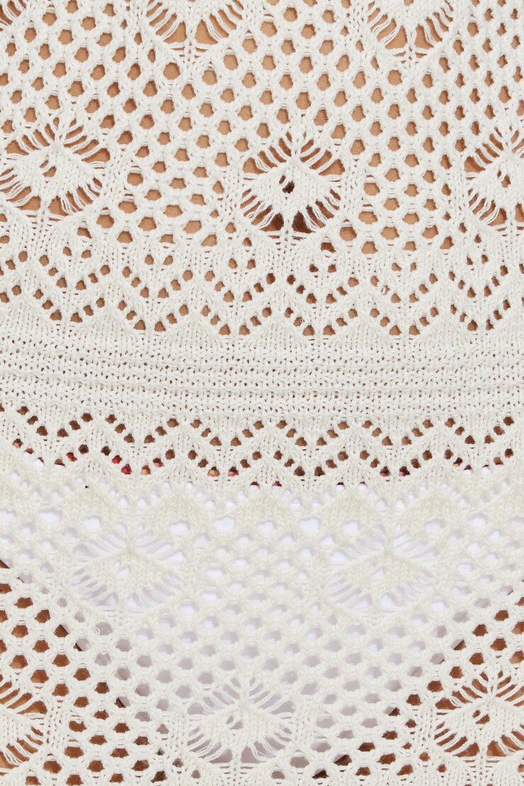 Crochet Scallop Edge Maxi Dress, Sea Salt Beige, large